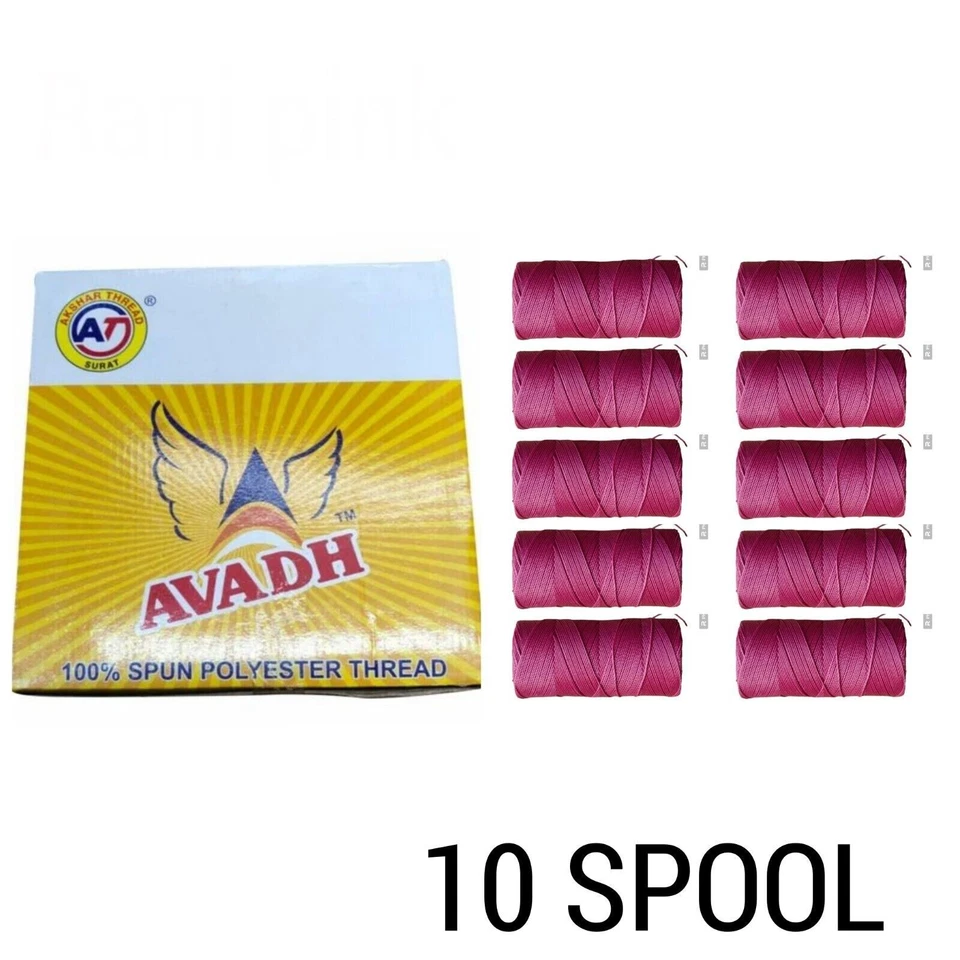 Avadh Spun Polyester PINK Thread suitable for all types of sewing - Image 1 of 3