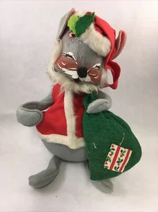 Muñeca de Navidad Annalee Papá Noel Ratón Navidad 12" Estatuilla de Navidad Vintage - Imagen 1 de 10