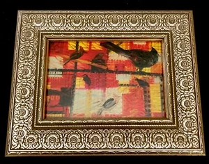 Hunt Slonem Antique Vintage Silver Frame Art Picture Page Painting Book Cardinal - Picture 1 of 3