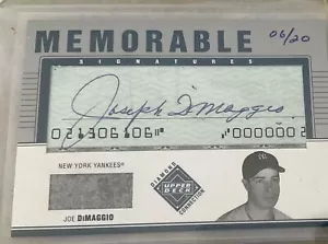 JOE DIMAGGIO AUTO 06/20 MEMORABLE signature UPPER DECK DIAMOND - Picture 1 of 1