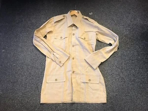 WW2 British Army Khaki airtex 4 pocket shirt - repro - MADE TO YOUR SIZES - Foto 1 di 1