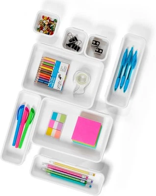 Paquete de contenedores entrelazados de 8 piezas Madesmart personalizable de 8 piezas, blanco  Foto 1 de 4