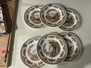 Royal Stafford 6 PLATOS DE CENA FAISÁN PATRIA Acción de Gracias pájaro bosque NUEVO - Imagen 1 de 3