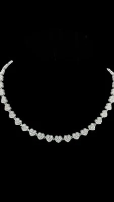 Collana Cuori Zirconi Cubana Acciaio  - Immagine 1 di 3