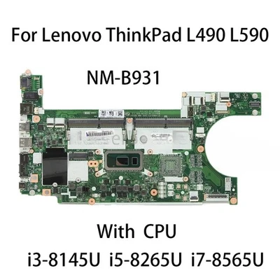 NM-B931 For Lenovo ThinkPad L490 L590 Motherboard CPU i3-8145U i5-8365U i7-8565U - Image 1 of 4