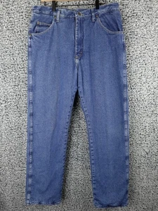 Pantalones de mezclilla forrados de vellón azul Wrangler para hombre resistentes talla 36x32 - Imagen 1 de 17