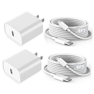 Szybka ładowarka do iPhone'a, pakiet [certyfikat Apple MFi] Szybka szybka Apple 2Pack 6FT C-L 2 - Zdjęcie 1 z 8