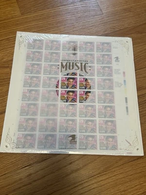 Elvis Presley Stamp Sheet and Saver Sleeve Legends of American Music, 40 Stamps - Image 1 of 4