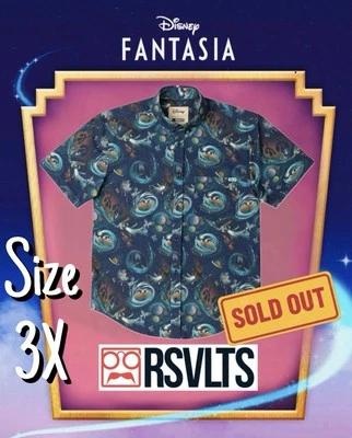 Camisa 2025 RSVLTS Disney Fantasia Kunuflex Mickey Cosmos Nueva con Etiquetas Sellada en BOLSA 3XL Foto 1 de 4