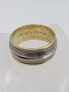 Vintage 10k Yellow Gold Fill & Sterling Ring Size 6 - Picture 1 of 7