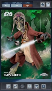 Tera Sinube - Green Epic - Star Wars Card Trader Cromo Zaffiro 2025 - Foto 1 di 1