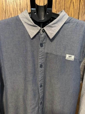 VANS Mens XXL Classic Fit Sole Of Skate Denim Look Mens Button Up  100% Cotton - Image 1 of 4