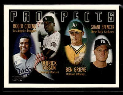 1996 Topps Cedeno / Gibson / Grieve / Spencer #436 Rookie - Image 1 of 2