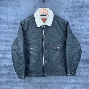 Chaqueta de Camionero Levis Tipo II Sherpa Forrada Calce Relajado Verde Militar Para Hombre Talla L - Imagen 1 de 7