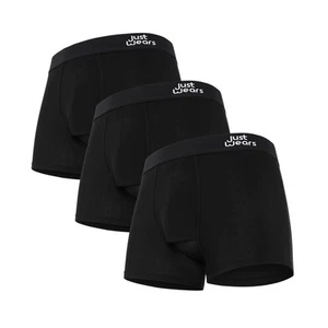 JustWears Trunks Pouch Anti Chaffing No Ride Up 3 Pack Black Cycling M Pants - Picture 1 of 6
