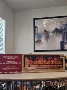 Holiday Wooden Village LED Advent Calendar, 30"x4"x8" Brand New Gift Christmas - Picture 1 of 5