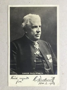 Canon Duckworth (Alice in Wonderland's duck) Nov. 1904 INK SIGNED RP postcard - Picture 1 of 2