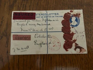 Indien / Einschreiben nach England / Dez 1927 - Wachssiegel! - Bild 1 von 5