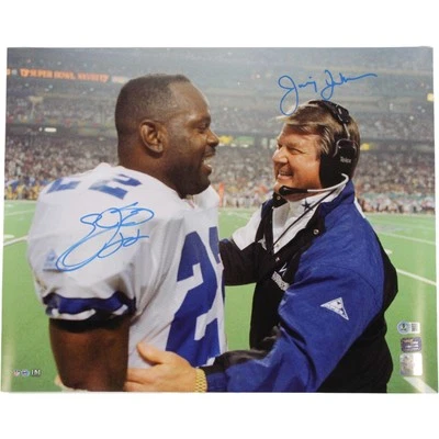 Emmitt Smith Jimmy Johnson Autographed Dallas Cowboys 16x20 Photo Beckett 50824 - Image 1 of 4