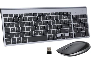 Wireless Keyboard & Mouse Combo Mini USB 2.4G Ultra Slim For Windows PC Laptop - Picture 1 of 1