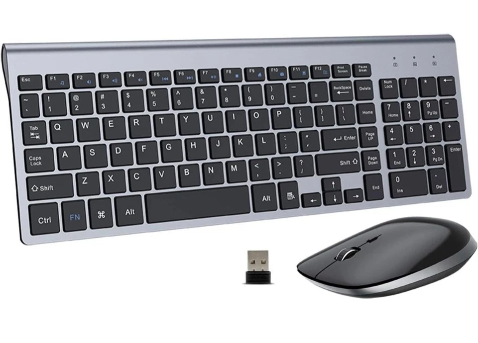 Wireless Keyboard & Mouse Combo Mini USB 2.4G Ultra Slim For Windows PC Laptop - Image 1 of 1