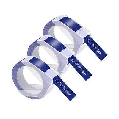 3PK Compatible for Dymo 3D Organizer Xpress 521206 Label Maker White on Blue - Image 1 of 4