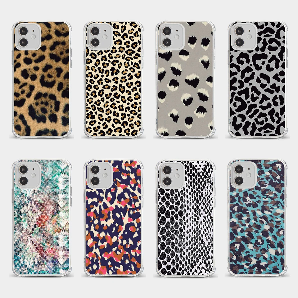 CASE FOR IPHONE 15 14 13 12 11 SE 8 SHOCKPROOF PHONE COVER LEOPARD SNAKE PRINT - Image 1 of 1