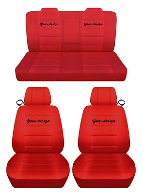 Front and Rear car seat Covers Fits 2008- 2021 Dodge Challenger with design - Image 1 of 2