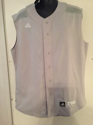 NEW! ADIDAS Team Core Performance gray mesh sleveless jersey shirt L mens#1912 - Image 1 of 2