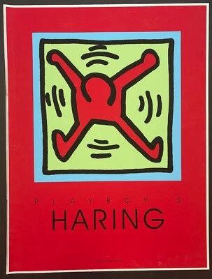 Original 1991 Vintage Playboy's KEITH HARING 'Dancing Man' Silkscreen in RED - Image 1 of 4