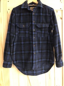 Outdoor Life Small Thick Heavy Soft Fleece Button-Up Flannel Shirt Blue Plaid C - Picture 1 of 4