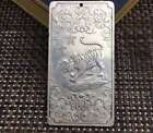 Chinese Tibet Silver Fengshui 12 Zodiac Year Tiger Bullion Thanka Amulet Pendant