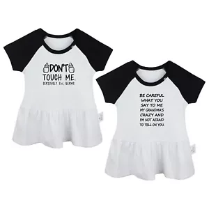 Pack of 2, Don't Touch Me & Stay Away From Me Infant Baby Girls Princess Dress - Foto 1 di 21