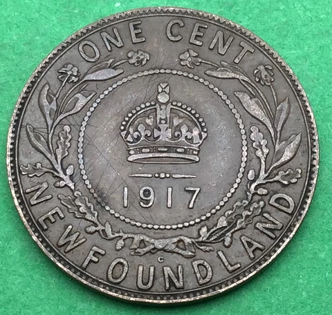Lot G292 1917 NEWFOUNDLAND CANADA LARGE ONE 1 CENT GEORGE V PENNY COIN Cover