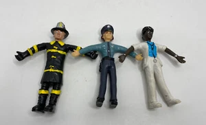 1994 Bendy Firefighter Police Officer Doctor Figures 5” - Picture 1 of 6