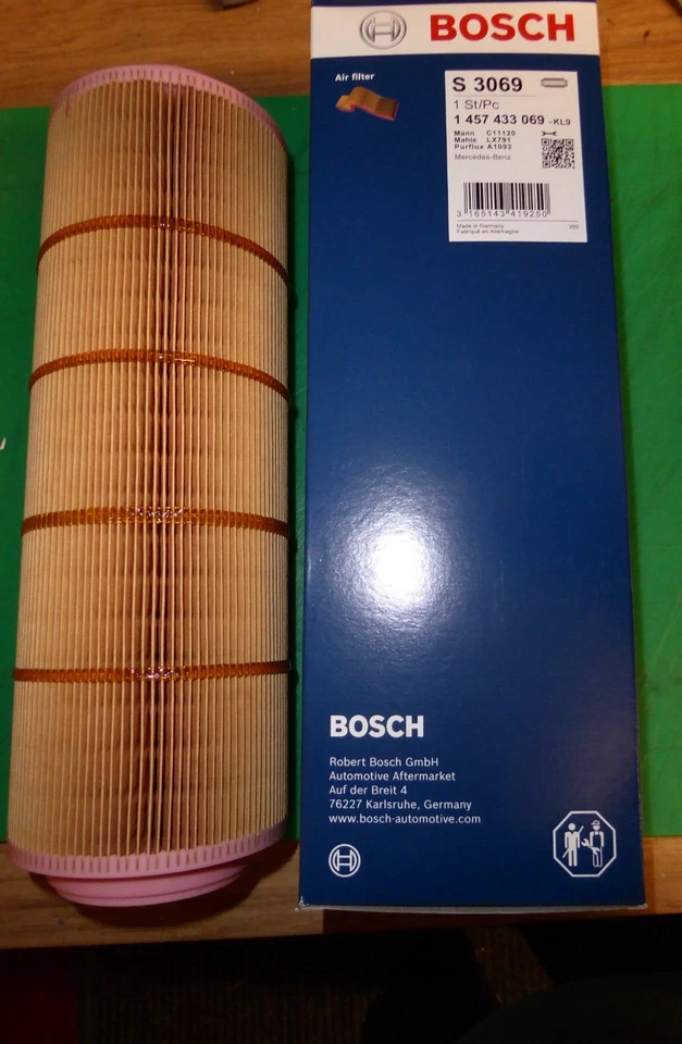 A160 Air Filter Mercedes CDi & others Boschfits S3069 1457433069 BNIB - Image 1 of 1