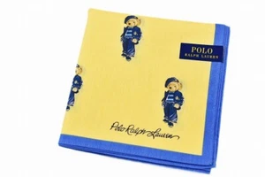 Ralph Lauren Polo bear Cotton scarf Handkerchief yellow Made in Japan / NEW - Picture 1 of 3