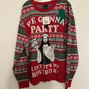 Alex Stevens Weihnachtspullover We Gonna Party Like It’s My Birthday 2XL - Bild 1 von 4