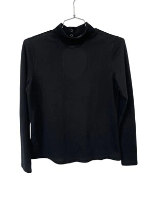 Suéter tejido cepillado DG2 por Diane Gilman talla grande cuello falso ojo de cerradura trasero Foto 1 de 4