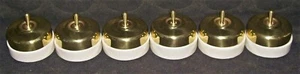 VINTAGE BRASS & CERAMIC ELECTRIC PLAIN ROUND SWITCH BUTTON 6 DECORATIVE 1 WAY - Picture 1 of 5