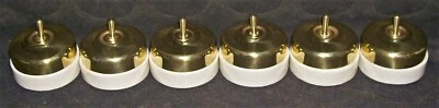 VINTAGE BRASS & CERAMIC ELECTRIC PLAIN ROUND SWITCH BUTTON 6 DECORATIVE 1 WAY - Imagem 1 de 4
