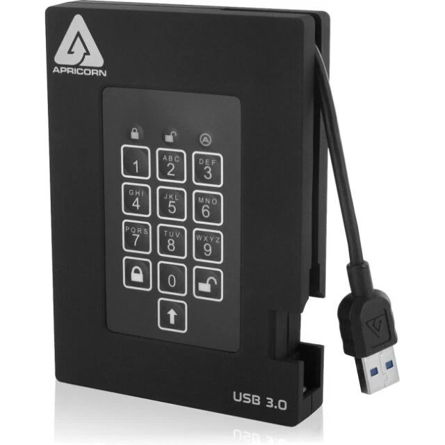 Apricorn Aegis Padlock Fortress 2 TB,5400 RPM, 2.5 inch Portable External HDD - A25-3PL256-2000F