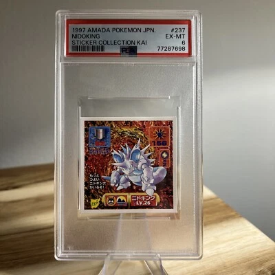 PSA 6 1997 Amada Pokemon Japanese Nidoking Sticker Collection Kai 237 Low Pop - Image 1 of 2