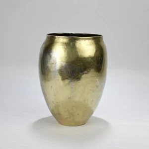 French Art Deco Fernand Grange Brass Dinanderie Vase - Dunand Linossier VR - Picture 1 of 12