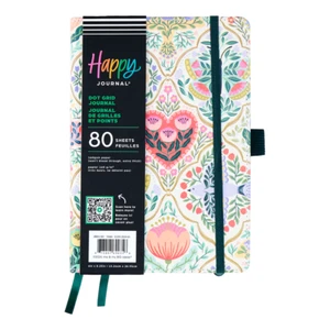 Happy Planner Folk & Flora DOT GRID BULLET JOURNAL NOTEBOOK 80 SHEETS STICKERS - Picture 1 of 6