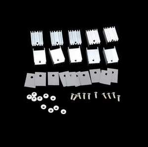 5 PCS TO-220 Silver Heatsink Heat Sink for Voltage Regulator or MOSFET NEW   - Picture 1 of 1