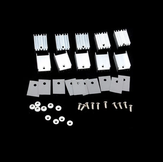 Dissipatore di calore argento 20PCS TO-220 per regolatore di tensione o MOSFET NUOVO   - Immagine 1 di 1