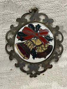 Vintage 1980 Lunt Sterling Silver Enamel Christmas Holiday Bells Ornament --4574 - Picture 1 of 3