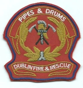 Dublin Fire Brigade Pipes & Drums Embroidered Patch Size 90 mm x 85 mm - Imagen 1 de 1