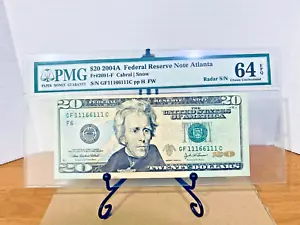 2004-A $20 FRN PMG 64EPQ BINARY RADAR ROTATOR TRINARY BOOKEND #GF11166111C - Picture 1 of 2